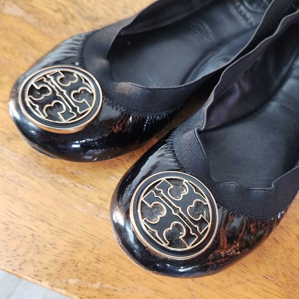 Tory Burch Ballet Flats Patent Leather Black 6.5